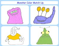 Monster Color Match Up Game more colors