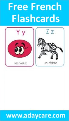 French FlashCards Letters Y, Z