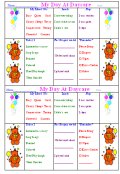 Toddler Daily Report Daycare Form