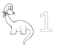 Toddler Activities – 10 Dinosaurs Coloring Page 1