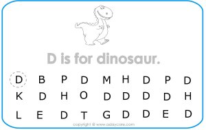 D is for dinosaur Worksheet
