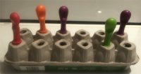 Egg Carton Pegboard with colored pegs