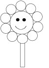 Circle Flower Worksheet, match up circle stickers to the circles on the flower.