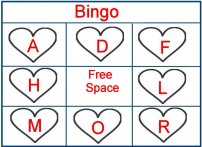 February Preschool  Curriculum Valentine's Day Bingo Game