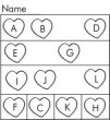 Preschool Valentine Theme Letters Worksheet