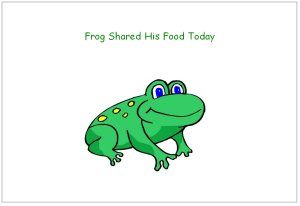 Frog shared his food today book