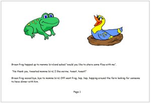 Frog shared his food today book page 1