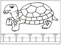 Letter T Turtle Writing Coloring Page