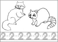 October Preschool Worksheet – Number 2 trace and color