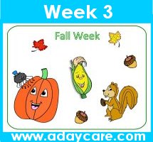 Preschool Poster October Fall Autumn Week 3