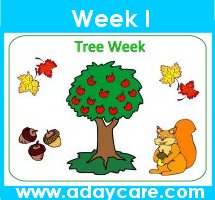 October Poster for Preschool Trees Week 1