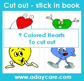 Hearts to cut out and use with the book
