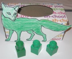 Sort the green blocks to the green fox
