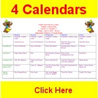 Toddler September curriculum includes 4 weekly calendars