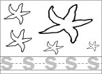Starfish Coloring page and trace the letter S