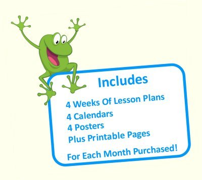 Our preschool curriculum includes 4 weeks of lesson plans, 4 calendars, 4 posters and printable pages for entire month of September