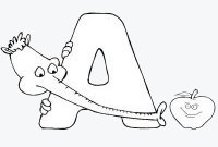 Letter A Cat Coloring Page