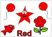 Toddler color red display poster