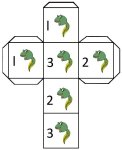 Tadpole Number Cube printable page