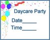 Daycare Party Sign Daycare Form