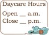 Hours Sign – Daycare Form