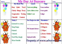 Daily Preschool Report – Daycare Form