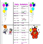 Weekly Schedule – Daycare Form