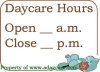 Daycare Hours Sign Daycare Form