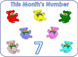 Preschool curriculum number 7 five display poster