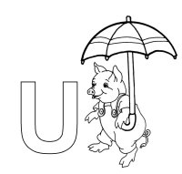 Learning Letters – Letter U Umbrella Coloring Page