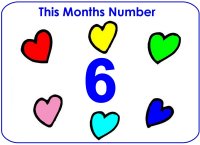 Toddler February Number Display To Hang ON Bulletin Board – Number Six 6 Display